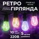 Гірлянда вулична у стилі ретро світлодіодна мультиколор S14 на 10 LED ламп завдовжки 5 метрів S14ML Garlando S14ML S14ML фото 1