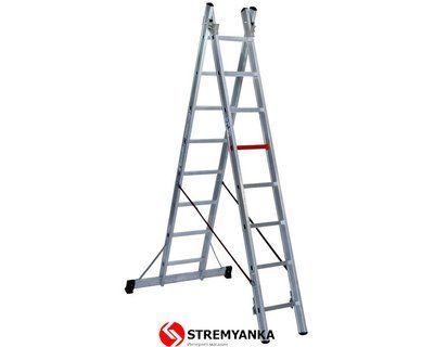 Двосекційна алюмінієва драбина Duomax Pro VIRASTAR 2х8 щаблів TSA5 фото