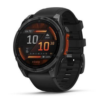 Спортивний годинник Garmin Fenix 8 Amoled 47 мм Slate Gray з чорним силіконовим ремінцем 010-02904-00 010-02904-00 фото