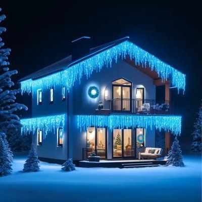 Вулична гірлянда Бахрома 50 м 840 LED чорний провід Синій 50MBBL Garlando 50MBBL 50MBBL фото