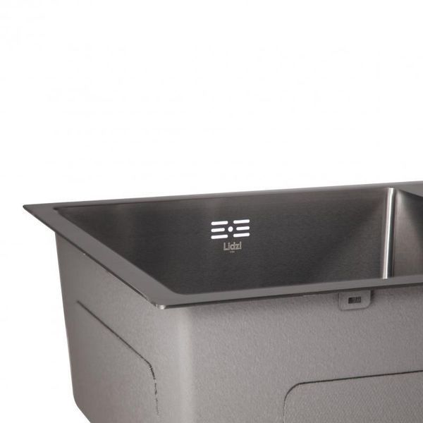 Мийка для кухні з двома чашами інтегрована Lidz Handmade H7843 (LDH7843BPVD45586) Brushed Black PVD 3,0/1,0 мм SD00051710 фото