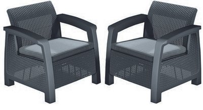 Комплект крісел, 2 шт., Keter Bahamas Duo set, графіт (3253929000004) 3253929000004 фото