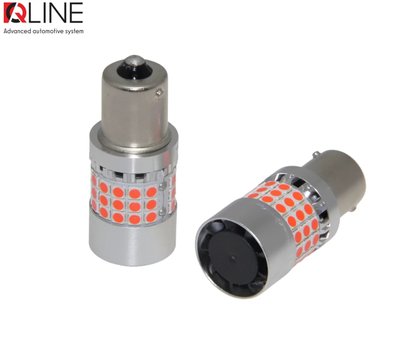 Світлодіодні габарити LED Qline 1156 (P21W) Red CANBUS BA15S (2шт) 34936-car фото