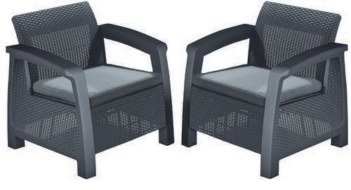 Комплект крісел, 2 шт., Keter Bahamas Duo set, графіт (3253929000004) 3253929000004 фото