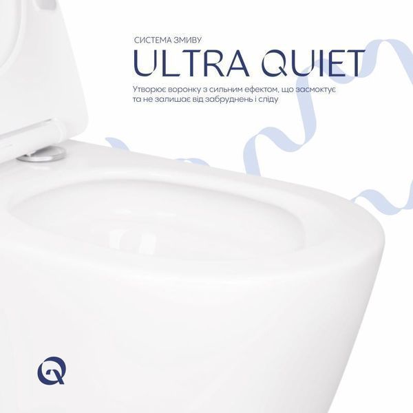 Унітаз підвісний Qtap Scorpio безободковий Ultra Quiet з сидінням Soft-close QT14332380AW SD00050898 фото