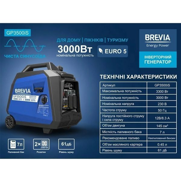 Інверторний генератор BREVIA GP3500iS GP3500iS(L) фото