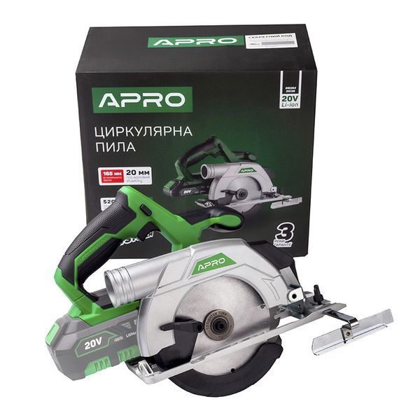 Циркулярна пила безщіткова APRO 20CSB, 20 В, 165 мм, без АКБ 077773 077773 фото