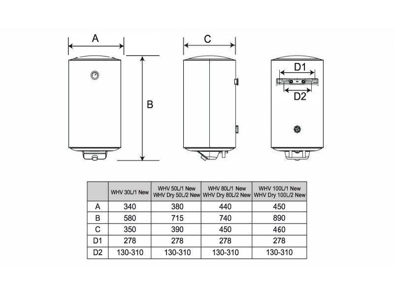 Водонагрівач ARTI WHV 100L/1 New 332208 фото
