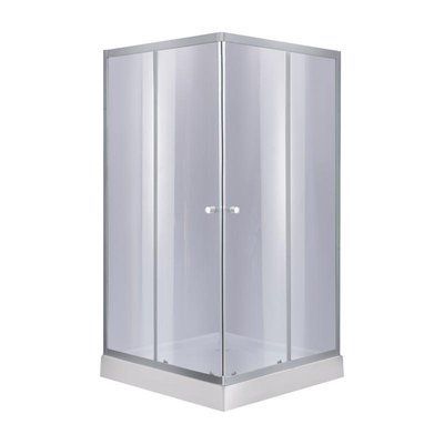 Набір Lidz душова кабіна Wawel SC90x90.SAT.LOW.GR, скло тоноване 4 мм + піддон Mazur SD00048613 фото