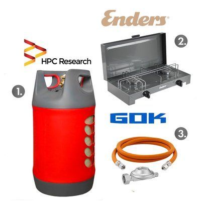 Набір: газова плита Enders Canberra + балон газовий HPCR-G.4, 24,5л + комплект під'єднання 1790N24 фото