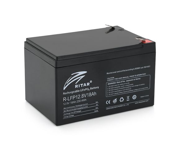 Аккумуляторная батарея Ritar LiFePO4 12 8V 18Ah 230 4WH ( 150 x 98 x 95 (100) ) Q6 U_6528 фото