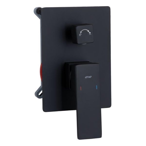 Душова система для душу Qtap Gemini прихованого монтажу на два споживачки QTGEM113BLM45697 Black Matt SD00051821 фото
