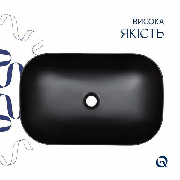 Раковина-чаша Qtap Robin 600x390x150 Matt black QT132143PMBMBN SD00052909 фото