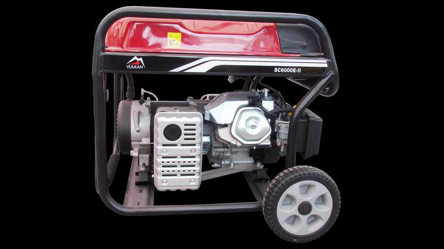Генераторна установка VULKAN SC6000E-II 1ф 5,0 кВт, ялинок.старт, бак-25л, колеса SC6000E-II фото