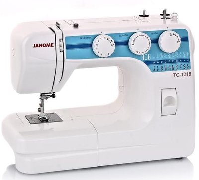 Швейна машина JANOME TC 1218, електромех., 60Вт, 21 шв.оп., петля напівавтомат, білий + синій TC-1218 фото