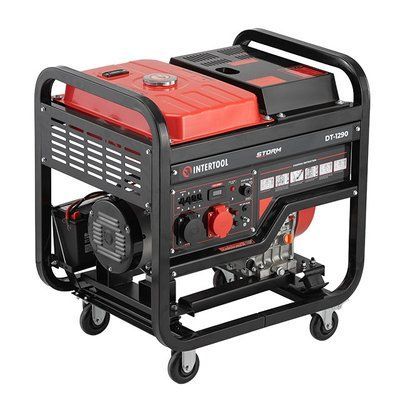 Генератор дизельний 8,0/9,0 кВт, 380/220 В DUAL POWER 25 л електро/ручний старт мідна обмотка STORM INTERTOOL DT-1290 DT-1290 фото
