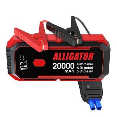Пусковий пристрій Alligator Jump Starter 800A/1600A 20000mAh зі Smart-клемами JS843(L) фото