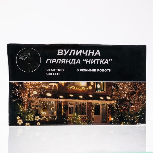 Гірлянда Нитка вулична 30 (м) 300 LED чорний провід Синій CF300L30MBBL Garlando CF300L30MBBL CF300L30MBBL фото