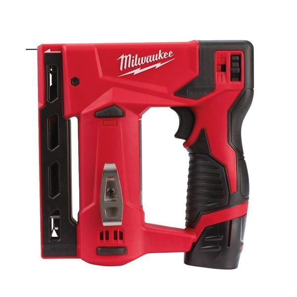 Степлер акумуляторний MILWAUKEE, M12 BST-202X (зарядний пристрій С12 С, 2 акумулятори М12 В2 2Аг, кліпса для ременя, HD кейс) 4933459635 фото