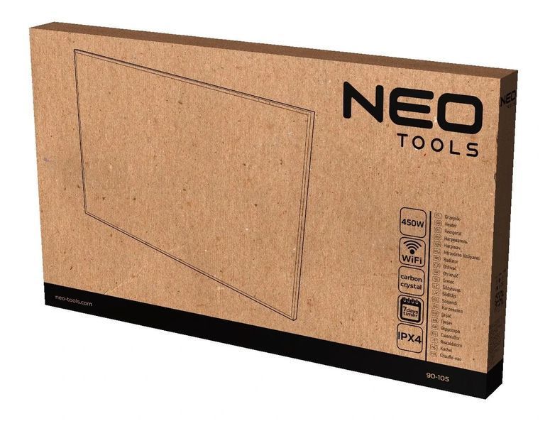 Інфрачервона панель 600 Вт 100х60х3.8 см IP24 білий Neo Tools (90-103) 90-103 фото
