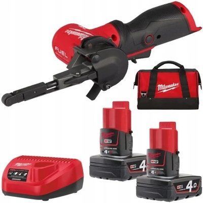 Шліфмашина стрічкова акумуляторна безщіткова MILWAUKEE M12 FBFL10-402B (10 мм) (ЗУ+2Х4А&middot;год + сумка) 4933480959 фото