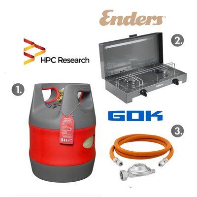 Набір: газова плита Enders Canberra + балон газовий HPCR-G.4, 12,7 л + комплект під'єднання 1790N12 фото