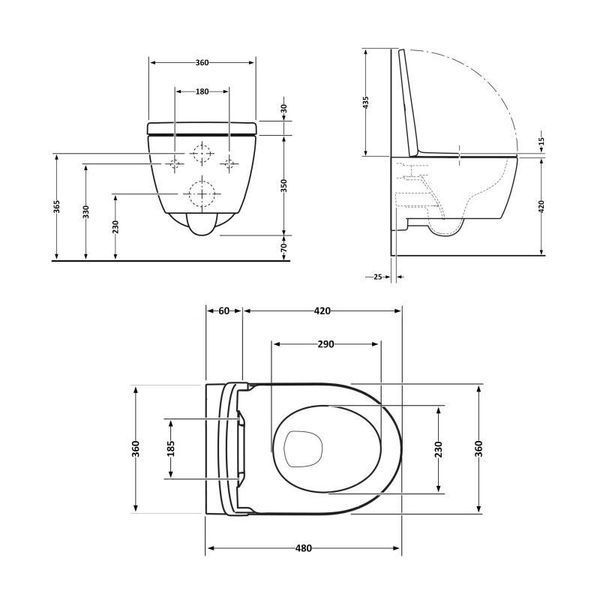 Унітаз підвісний Qtap Jay безободковий Ultra Quiet з сидінням Soft-close QT07335177W SD00050899 фото