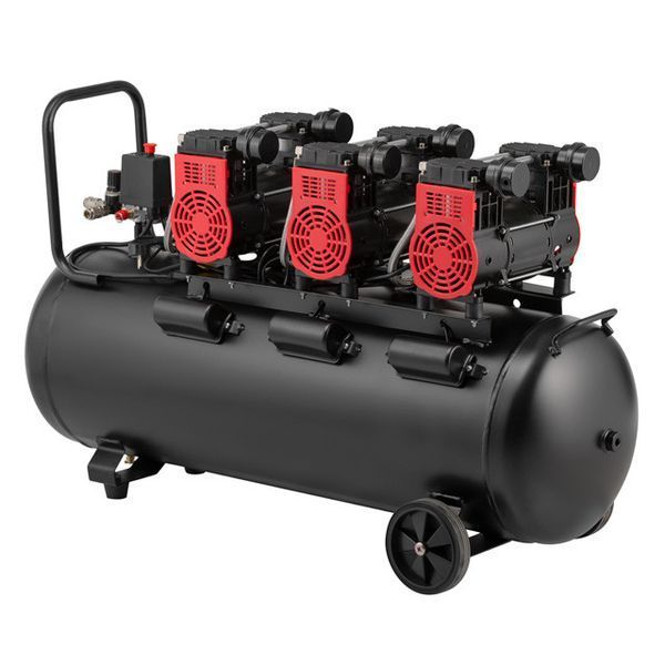 Компресор 100 л безмасляний 6 циліндрів 220 В 8aтм 600 л/хвил INTERTOOL PT-0039 PT-0039 фото