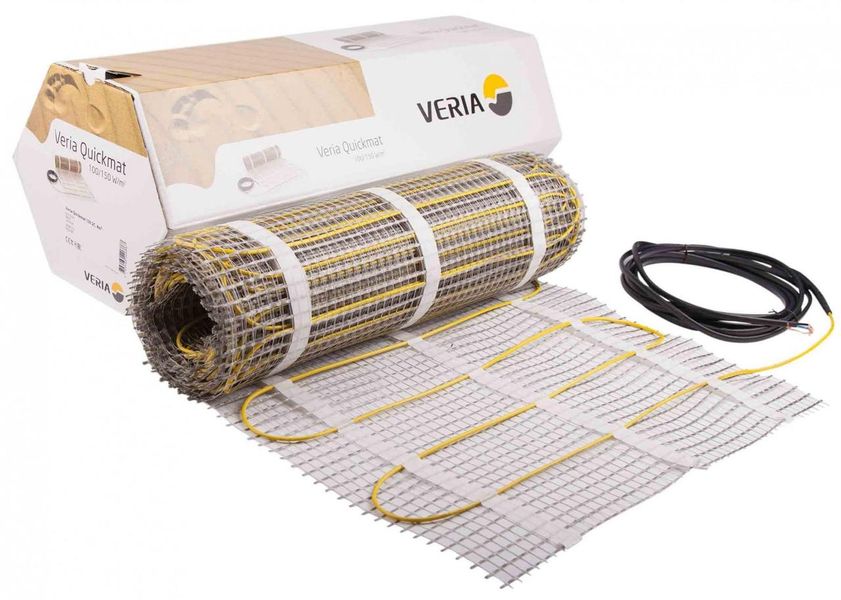 Мат нагрівальний Veria Quickmat 150, двожильний, для систем опалення, 1.5м кв., 0.5х3м, 180Вт, 230В 189B0160 фото