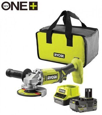 Шліфмашина кутова акумуляторна Ryobi ONE+ RAG18125-1C40S 125мм 18В 1х4А&middot;год 9000об/хв 2.2кг сумка 5133005643 фото