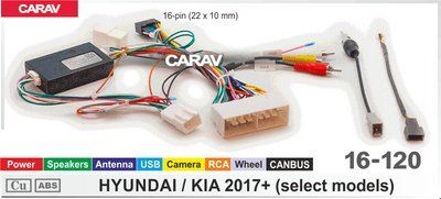 Комплект перехідників CARAV 16-120 Hyundai, KIA CARAV 16-120 фото