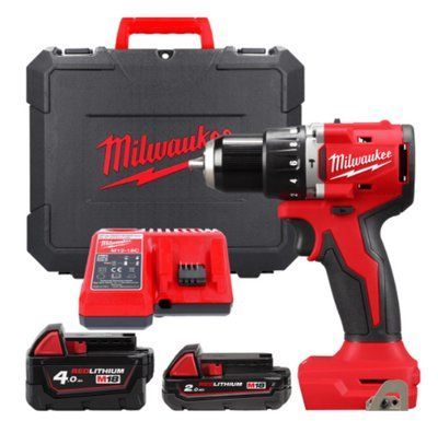 Дриль-шуруповерт з ударом акумуляторний безщітковий MILWAUKEE, М18 BLPDRC-422С, 60,5Нм (зарядний пристрій М12-18 С, 1 акумулятор 4933492825 фото