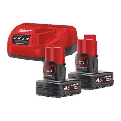 Енергокомплект MILWAUKEE M12 NRG-402 (ЗП С12+ 2акк.Х4Ач B4) 4933459211 фото