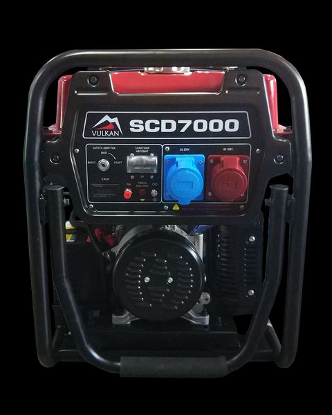 Генераторна установка VULKAN SCD7000 дизель 3ф 5,0 кВт ел. старт, бак18л, колеса SCD7000 фото