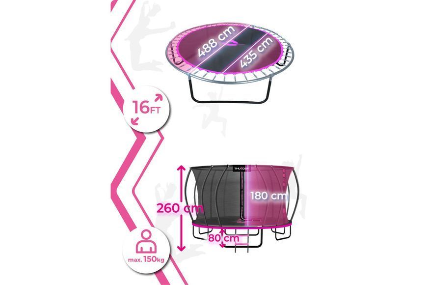 Батут THUNDER INSIDE ULTRA 16FT рожевий INSIDE-ULTRA-16FT-PINK INSIDE-ULTRA-16FT-PINK фото