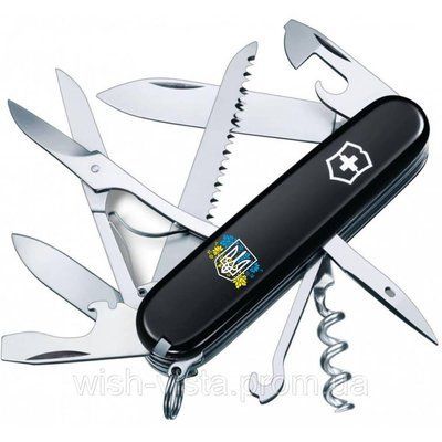Складаний ніж Victorinox &mdash; Huntsman &mdash; 91 мм, 15 функцій Ukraine Герб України з квітковим прапором (1.3713.3_T1280u) 1.3713.3_T1280u фото