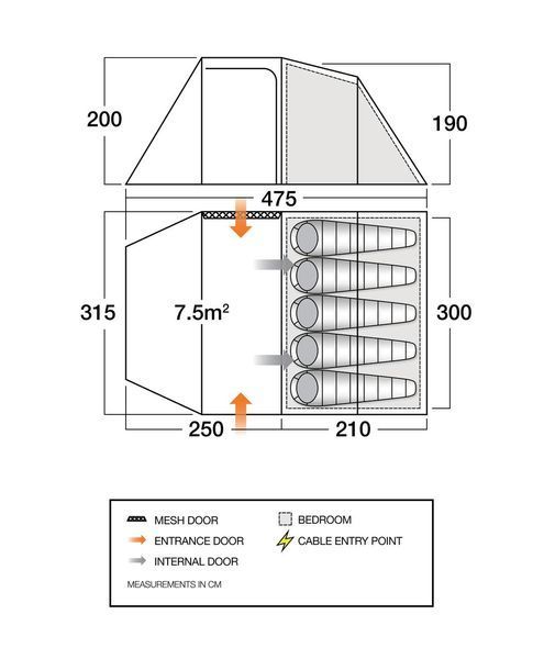 Намет п'ятимісний Vango Beta 550XL Mineral Green (TEUBETA00000002) 930842 фото