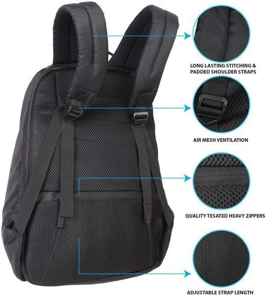 Рюкзак із відділенням для ноутбука 15 дюймів на 20 л POLICE SHROUD ANTI-THEFT BACKPACK чорний/зелений PT1692272_3-73 фото