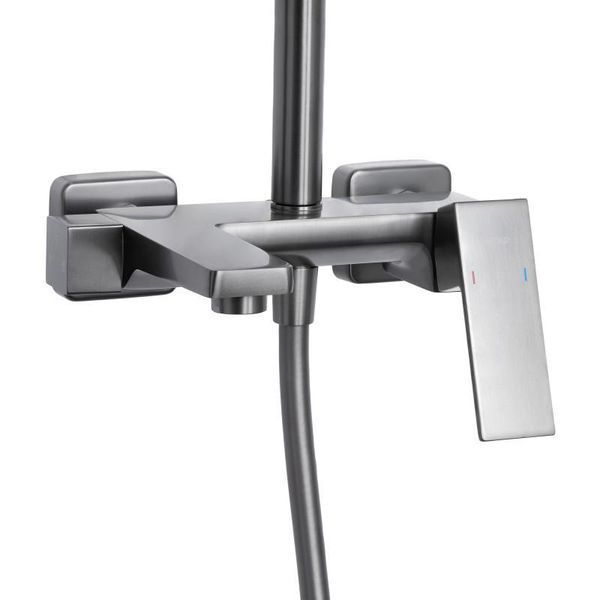 Душова система універсальна Qtap Gemini на три споживача (з виливом) QTGEM111GMB45688 Gunmetal Black PVD SD00051812 фото