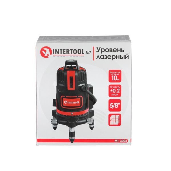 Рівень лазерний 5 лазерних головок, червоний лазер INTERTOOL MT-3004 MT-3004 фото