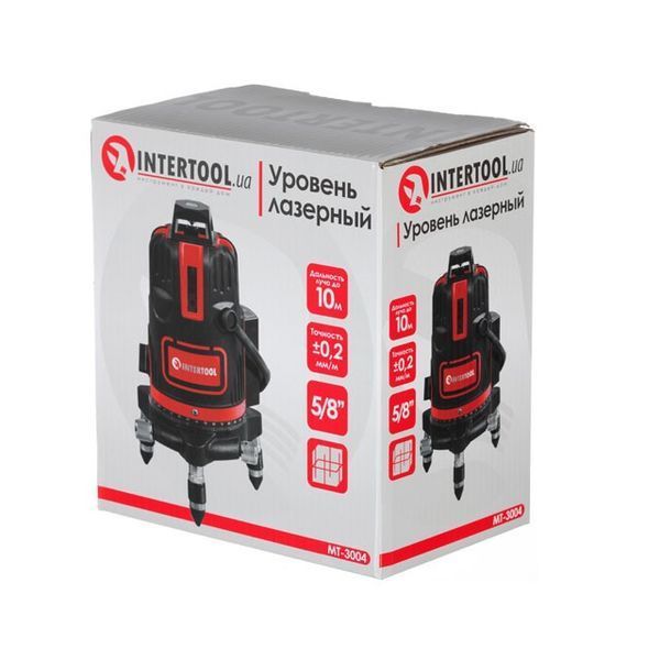 Рівень лазерний 5 лазерних головок, червоний лазер INTERTOOL MT-3004 MT-3004 фото