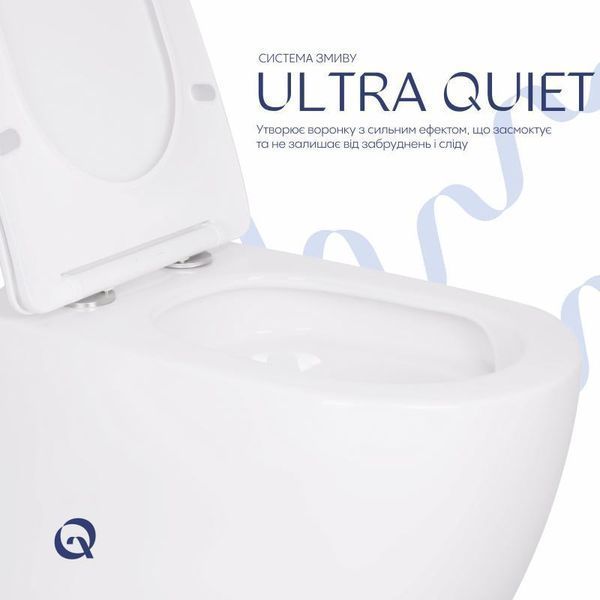 Унітаз підвісний Qtap Robin Ultra Quiet безобідковий з сідінням Soft-close 520x365x365 мм WHITE SD00052888 фото