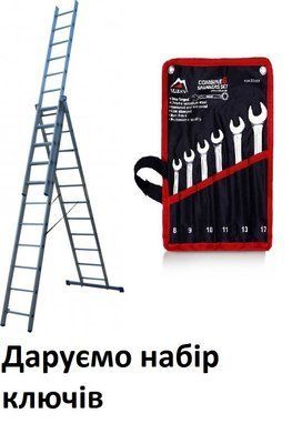 Драбина ELKOP 3-секц. розкл. 3*11сх. 3,0-6,33м VHR H VHR H 3*11 фото
