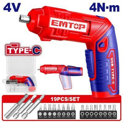 Шуруповерт акумуляторний EMTOP ECSR0408 ECSR0408 фото