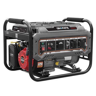 Генератор бензиновий GRAPHITE 58G904, 2.0/2.2кВт, 1х12В та 2х230В(16А), бак 15л, 360г/кВтГ, 40кг 58G904 фото