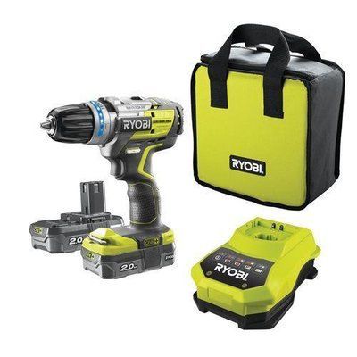 Шуруповерт-дриль RYOBI ONE+ R18PDBL-220S, 18В, ударна, безщіткова, 60Нм, 2х2.0Ач + сумка 5133003436 фото