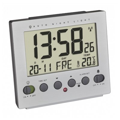 Будильник TFA з термометром, сріблястий, 99x42x90 мм (60256155) 60256155 фото