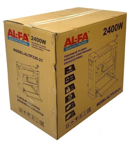 Рейсмус AL-FA ALTP330-21 [2400Вт / Глибина 0-3мм / Ширина 0-330мм / Швидкість подачі 6м/хв] ALTP330-21 фото