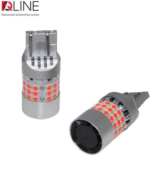Світлодіодні габарити LED Qline 7443 (W21/5W) Red CANBUS (2шт) 34943-car фото