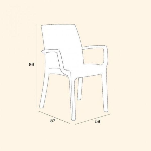 Стул садовий пластиковий BICA Verona armchair, коричневий 8003723391938 фото